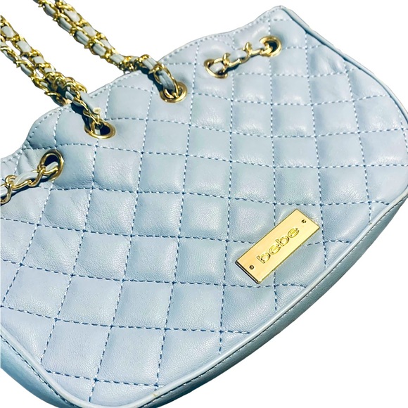 BNWOT bebe Quilted Hand Bag in Sky Blue. Brand New Without Tags. - Picture 4 of 9